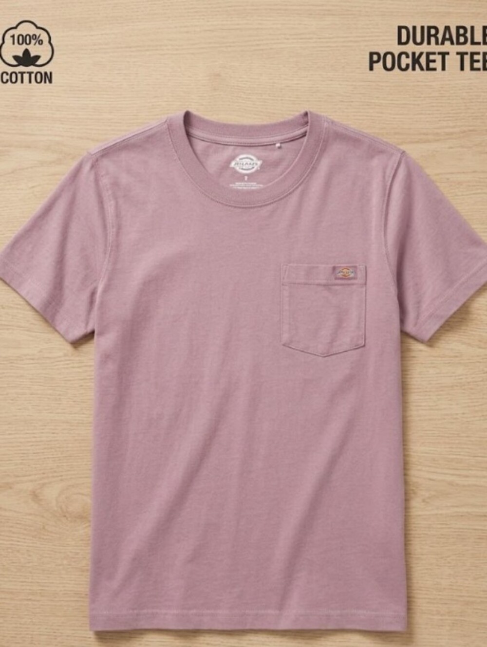 Dickies Women's Pocket Tee in Dusty Rose (Sz M) Cotton Fall Classic Streetwear